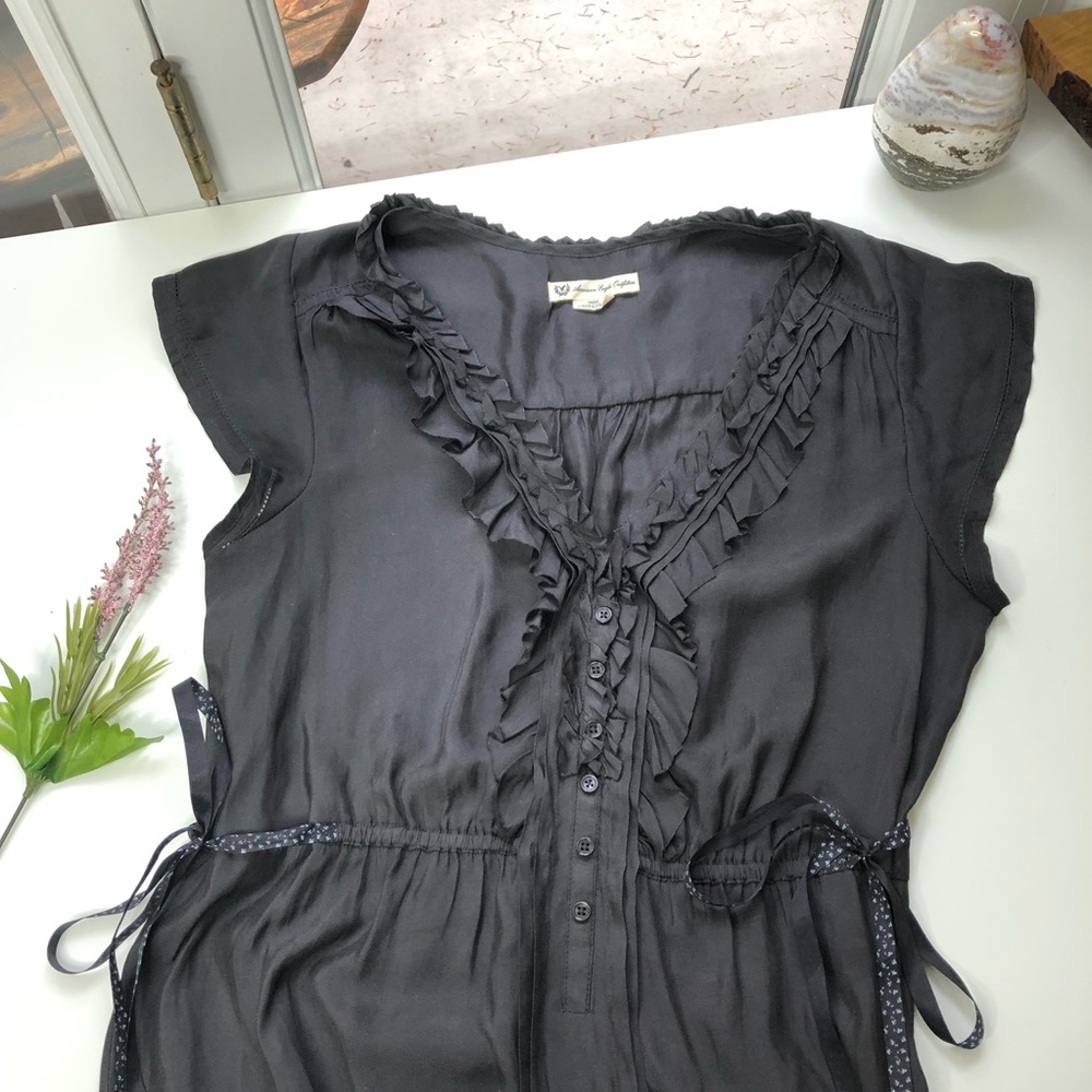 American Eagle Outfitters Charcoal Ruffle Dress